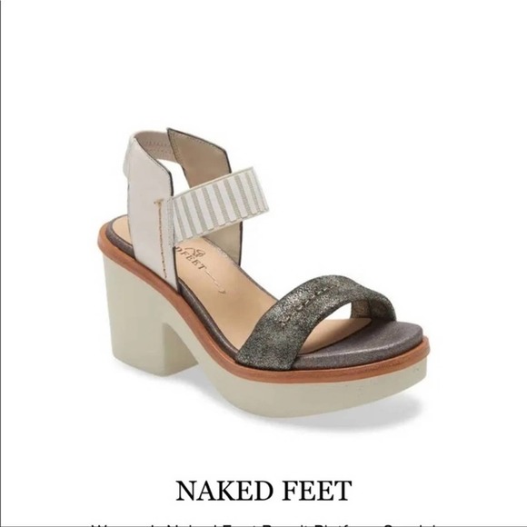 Naked Feet Shoes - Naked Feet Basalt Platform Sandals Women's Size 10